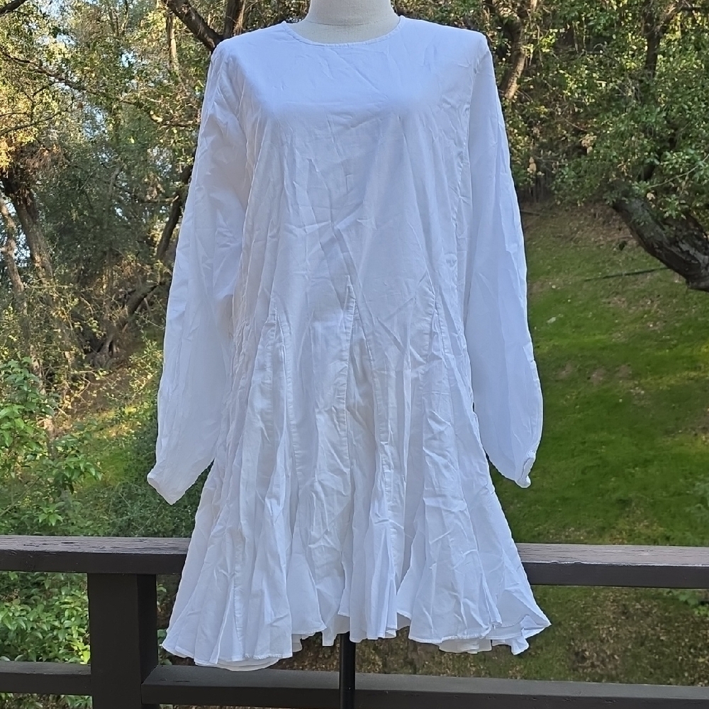 NEW $428 RHODE ELLA FLOWY MINI DRESS IN WHITE#4 SIZE S - Picture 3 of 11